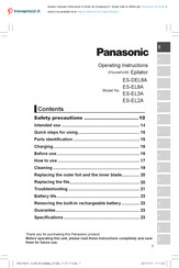 Panasonic ES-EL3A Instrucciones De Operación