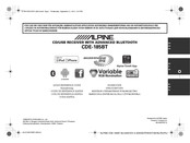 Alpine CDE-185BT Guía De Referencia Rápida