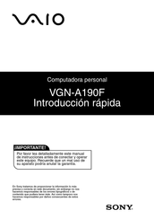 Sony VAIO VGN-A190F Introducción Rápida