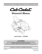 Cub Cadet LTX1040 Manual Del Usuario