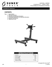 Sunex Tools 8259 Manual De Operation