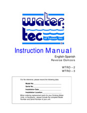 Tucson Water tec WTRO - 2 Manual Del Usuario