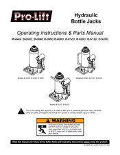 Pro-Lift B-004D Instrucciones De Funcionamiento Y Manual De Piezas