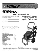 Honda POWERWASHER PWH2600 Manual Del Usuario