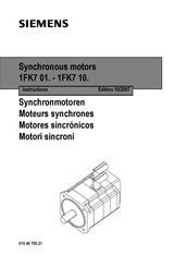 Siemens 1FK7 01. Manual De Instrucciones
