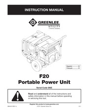 Textron Greenlee Utility F20 Manual Del Usuario