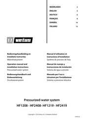 Vetus HF2408 Manual De Manejo Y Instrucciones De Instalación