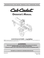 Cub Cadet LS 27 CCHP Manual Del Operador