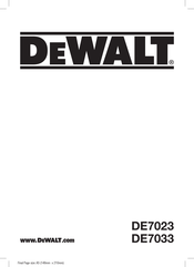 DeWalt DE7033 Traducido De Las Instrucciones Originales