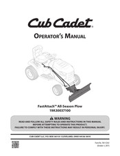 Cub Cadet FastAttach 19A30037100 Manual Del Operador