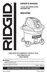 RIDGID WD12780 El Manual Del Propietario