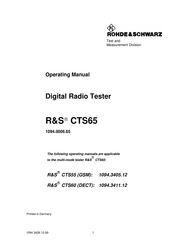 Rohde & Schwarz CTS65 Manual De Instrucciones