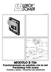 Leroy-Somer R 726 Conexión Y Ajustes