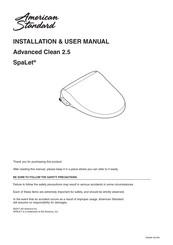 American Standard SpaLet Advanced Clean 2.5 Manual De Instrucciones