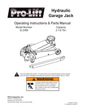 Pro-Lift G-2489 Instrucciones De Funcionamiento Y Manual De Piezas