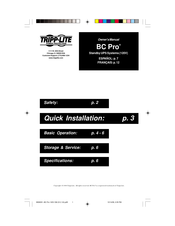 Tripp-Lite BC Pro 600 Manual De Operación