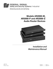 Federal Signal AR2000-Z Manual De Instalación Y Mantenimiento