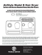World Dryer AirStyle RB3 Instructions
