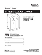 Lincoln Electric AC-225-S Manual Del Operador