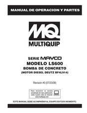 MULTIQUIP MAYCO Serie Manual De Operación Y Partes