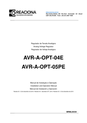 REACIONA AVR-A-OPT-05PE Manual De Instalación Y Operación