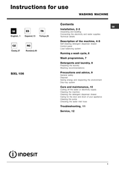 Indesit SIXL 106 Manual De Instrucciones