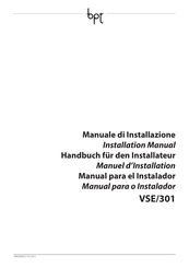 Bpt VSE/301 Manual De Installation