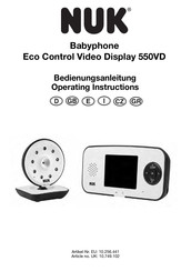 NUK Eco Control Video Display 550VD Manual Del Usuario