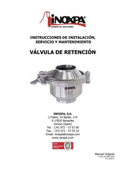 iNOXPA 72700 Instrucciones De Instalación, Servicio Y Mantenimiento