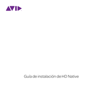 Avid HD Native PCIe Guia De Instalacion