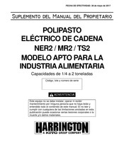 KITO Harrington NER2003LD-FG Suplemento Del Manual Del Propietario