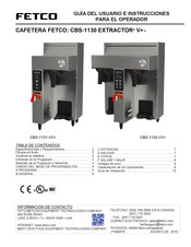 Fetco CBS-1132 EXTRACTOR XV+ Guía Del Usuario E Instrucciones Para El Operador