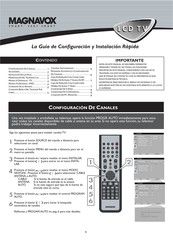 Magnavox 20MF251W/37E La Guía De Configuración Y Instalación Rápida