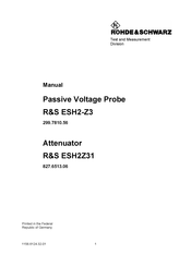Rohde & Schwarz 299.7810.56 Manual