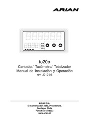 Arian to20p Manual De Instalación Y Operación