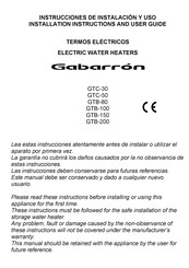 Gabarron GTC-50 Instrucciones De Instalacion Y Uso