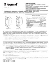 LEGRAND Wattstopper EOSW-111 Instrucciones De Instalación