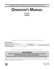 CubCadet Z-Force Lapbar Manual Del Operador