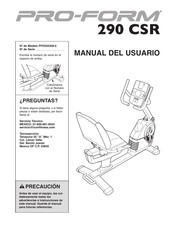 ICON IP PRO-FORM 290 CSR Manual Del Usuario