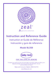 Baby Lock ZEAL BL35B Instrucción Y Guia De Referencia