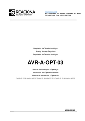 REACIONA AVR-A-OPT-03 Manual De Instalación Y Operación