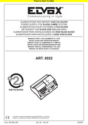 Elvox 6922 Manual Para El Conexionado Y El Uso