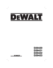 DeWalt D26423 Manual Del Usuario