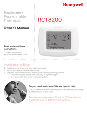 Honeywell RCT8200 Manual Del Usuario