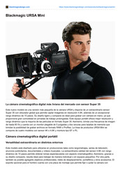 Blackmagic URSA Mini Manual Del Usario