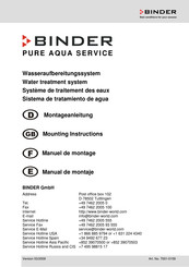 Binder Pure Aqua Service Manual De Montaje