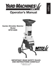 MTD YARD MACHINES MTD1400K Manual Del Dueño/Operador