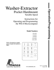 Alliance Laundry Systems UW35PV Instrucciones Se Operacion Y Programación De La Microcomputadora