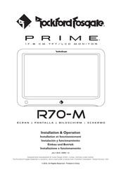 Rockford Fosgate PRIME R70-M Instalación Y Funcionamiento