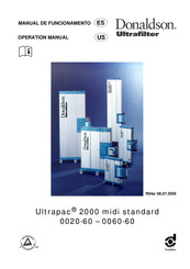 Donaldson Ultrapac 2000 midi standard Manual De Funcionamento